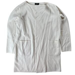 J. Crew 365 Womens Cotton Collared V-Neck Long Sleeve Cardigan White L